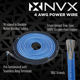 NVX True 4 Gauge AWG 100% OFC Amplifier Wiring Kit Without RCA Cable - XAPK4