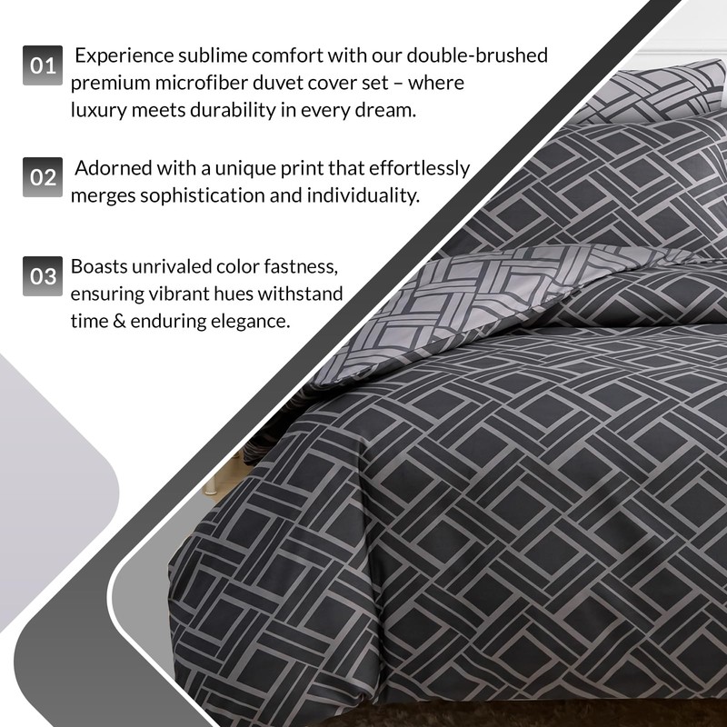 DEKORO Single Duvet Cover Set - Doublesided Single Duvet Set