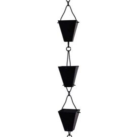 Nutshell Stores Tapered Square Cups Rain Chain - Black - 16 Feet