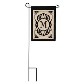 Cambridge Monogram Garden Applique Flag, Letter M - 13 x 1 x 18 Inches