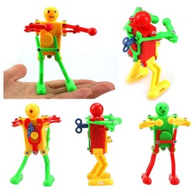 mciskin Funny Spring Wind-up Dancing Walking Robot Toy for Kids,Robot Playset for Kids Role Playing,Robots Theme Party Activity,Christmas,Birthday,Gifts(3pcs,Random color)