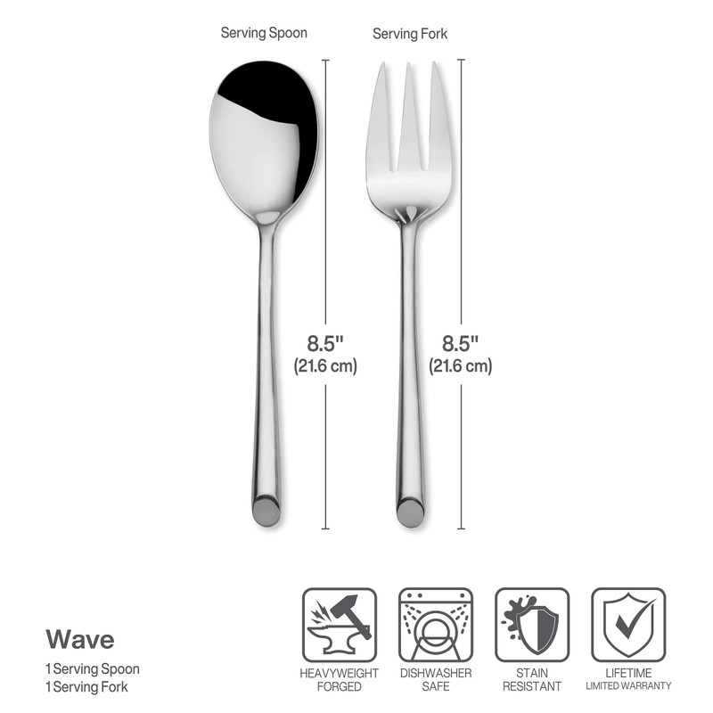 Towle Living 42-Piece Silverware Set, Service for 8, Wave Flatware