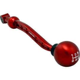 COMBO VMS Racing Dual Bend SHORT THROW SHIFTER CNC Aluminum in RED and 10x1.5mm RED ROUND Ball SHIFT KNOB 5 Speed for Honda Civic (88-00) and Del Sol (93-97) EK EK4 EK9 EM1 EF EF9 EG EG6 EJ1 D15 D16 B16 B18 JDM 88 89 90 91 92 93 94 95 96 97 98 99 00 1988