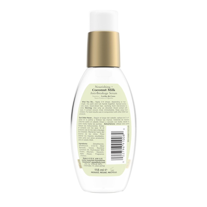 OGX Nourishing + Coconut Milk Anti-Breakage Serum, 4 Fl Oz