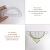 3 Pieces Transparent Protractors and 1 Piece Triangle Ruler, Plastic