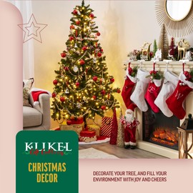 Klikel Stocking Holder Set of 2 - Christmas Reindeer Stocking Hanger for Mantel - Shiny Silver Metal Deer Christmas Stocking Holder for Fireplace Mantle - Heavy Stocking Holder for Mantle with Hook