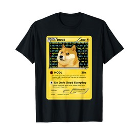 Funny Dogecoin T-shirt Doge HODL Card Crypto Meme Men Kids T-Shirt