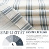 TOPICK Linen Striped Panel Curtain, Semi-Transparent Bistro Curtain, Sheer Curtain,