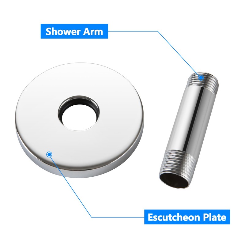 Straight Shower Arm with Flange, Ceiling Mount 3 Inches Rain