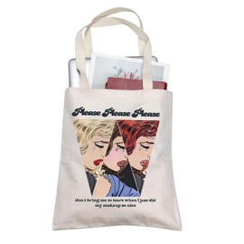 TOBGBE Funny Singer Gift Singer Pop Music Concert Album Merch Tour Music Lover Canvas Bag Espresso Gift (Please So Nice)