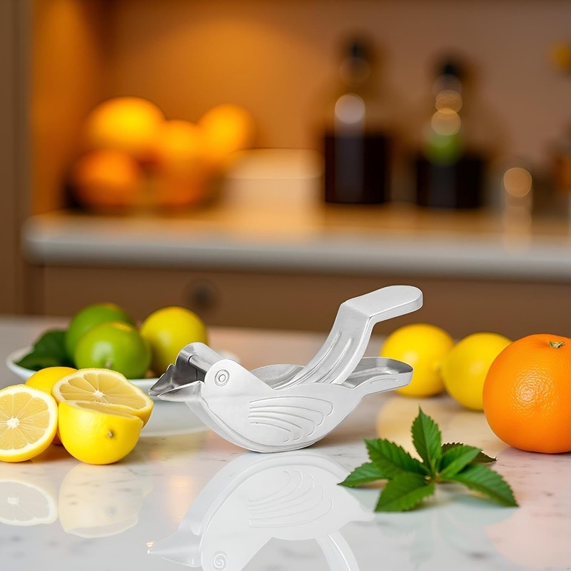 1pc Silver Manual Lemon Juicer,Exquisite Bird Stainless Steel Manual Lemon
