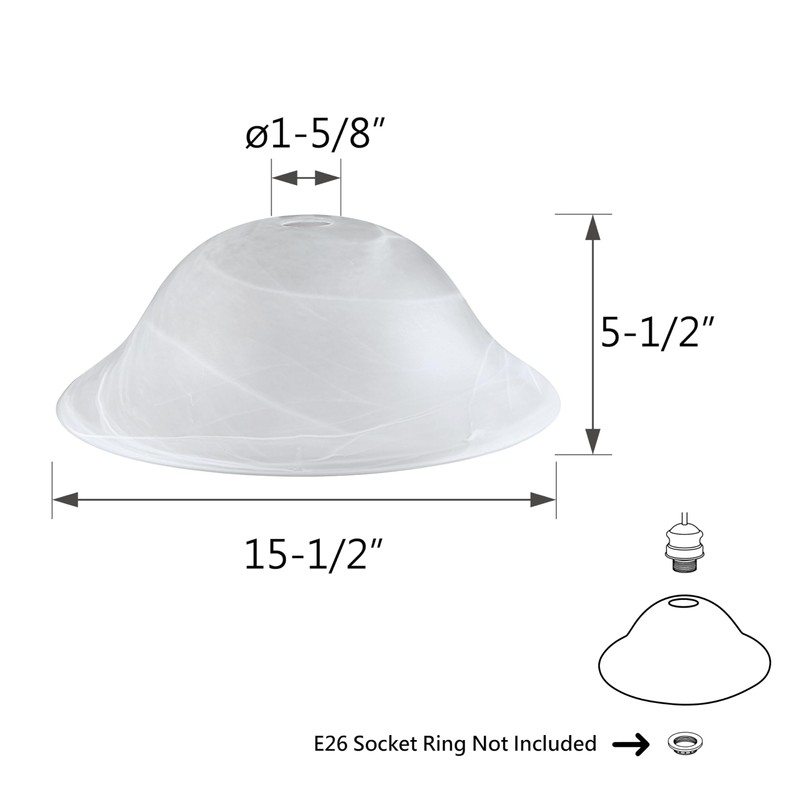Aspen Creative 23140-11A Etched Alabaster Transitional Style Replacement Glass Shade