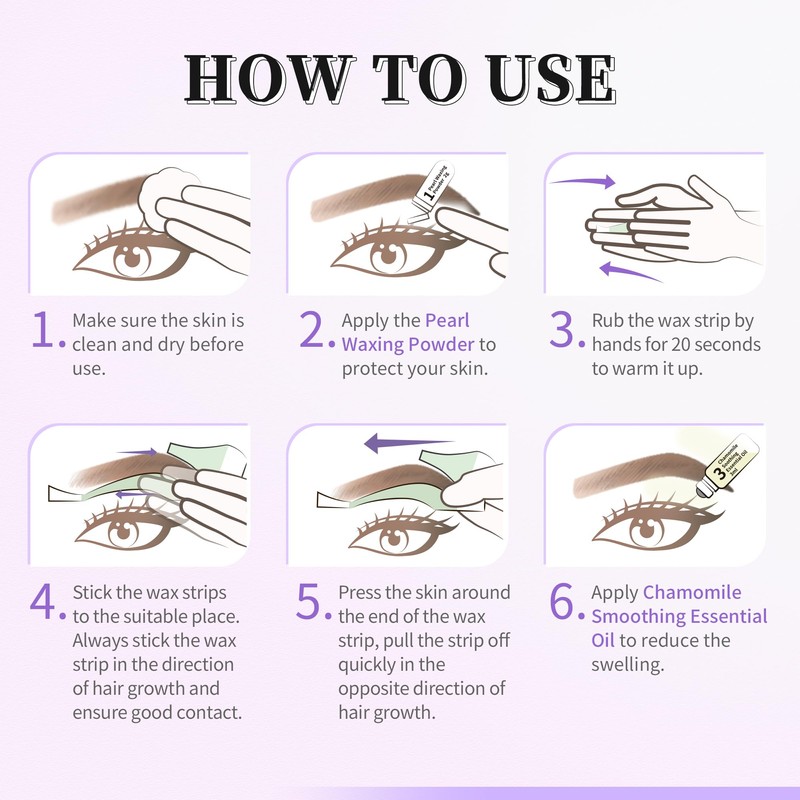 Beauty7 Wax Strips, Cold Wax Depilation Strips, Eyebrows, Cold Wax