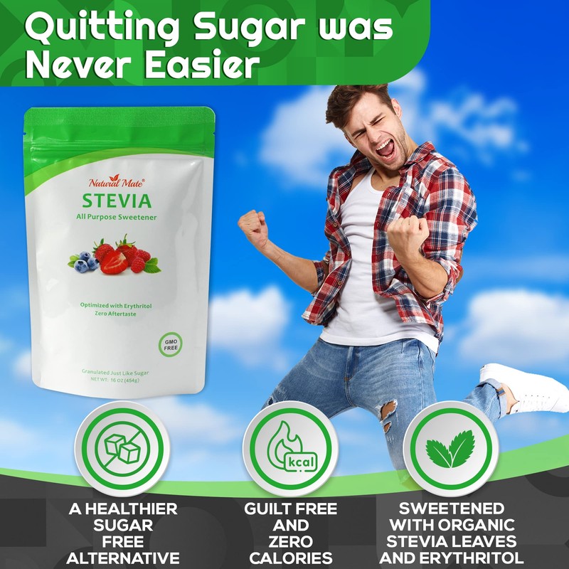 Natural Mate Zero Calorie Sweetener - Organic Stevia Granular Powder