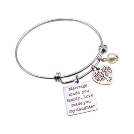 DYbaby Wedding Jewelry Gift-Marriage Made You My Family Love Made You My Daughter Pendant Necklace for Stepdaughter and Daughter in Law (Charm Bracelet)