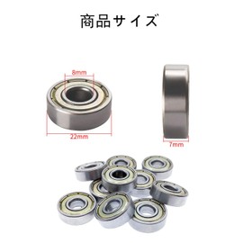 BRIIKPP Bearings 608ZZ Silver Repair Parts Inner Diameter 0.3 inch (8 mm) x Outer Diameter 0.9 inch (22 mm) x Width 0.3 inch (7 mm) Bearings 20 Pieces