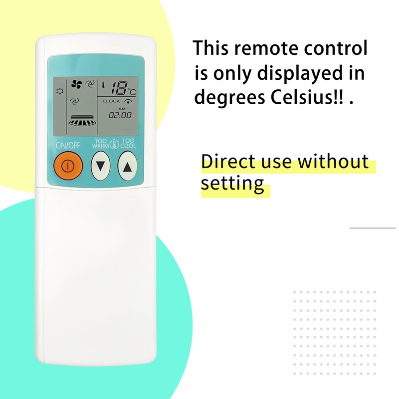 Replacement Remote Control for Mitsubishi Air Conditioner MSZ-A12NA MSZ-A15NA MSZ-D30NA