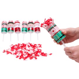 Toyland® Christmas Confetti Push Pop 16 cm Pack of 6