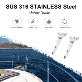 CHANGE MOORE Marine Grade Boat Hatch Hinge, 316 Stainless Steel T Hinges 6'' x 3" Heavy Duty (150mm X 70mm) 2 Pack Casting Cabinet Hardware Door Hinge with Screws