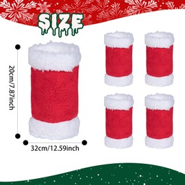 Nereds 8pcs Christmas Horse Leg Wraps Faux Fur Polyester Standing Wraps Red Horse Leg Wraps for Horse Winter Xmas Holiday Party Accessories