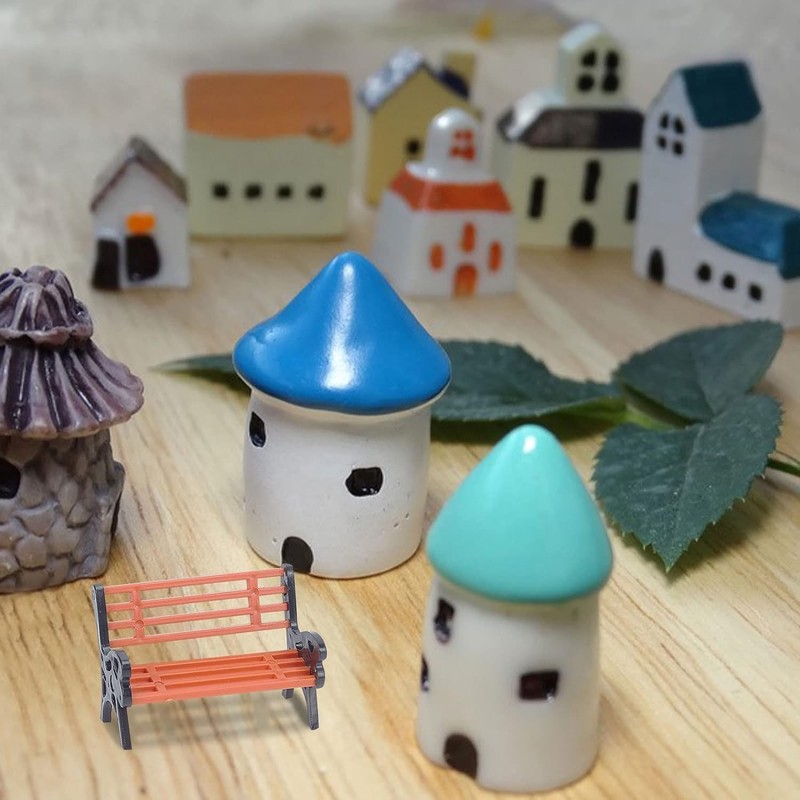 2 panchine in miniatura per casa delle bambole di Natale,