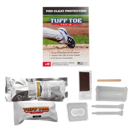 Tuff Toe Pro V2 Baseball and Softball Pitching Toe Guard - Liquid Shoe Repair and Waterproof Crease Protectors (White)