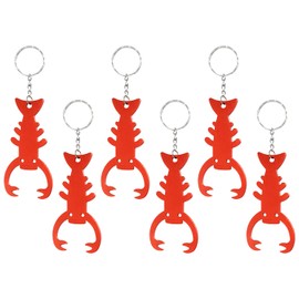 Honbay 6PCS Lobster Bottle Opener Keychain Aluminum Alloy Beer Bottle Opener Party Favors (Red)