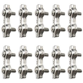 10 x 2mm 304 Stainless Steel Duplex Wire Rope Clip Cable Clamps Grips for 2mm Wire Ropes