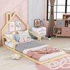Harper & Bright Designs Twin Kids Bed with House-Shaped Headboard,