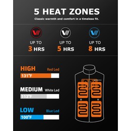 Venustas Men's Heated Down Vest with Battery Pack 7.4V Included, 90% Duck Down Lightweight Electric Vest for Hiking Hunting