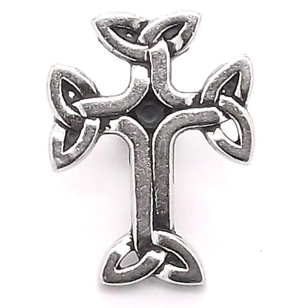 Stecksstore Celtic 3-D Cross Decorative Snap Set Black Epoxy 1"