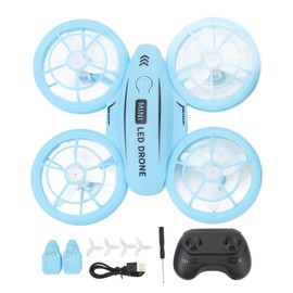 Kids Small RC Drone Dazzling Light Safe Shock Proof Simple Operation Children's Mini Quadcopter for Beginner Gift Blue