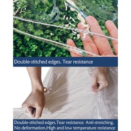 8×10ft, Clear Tarps with Grommets, 20 Mil, Vinyl Tarp Heavy Duty Waterproof, Reinforced Edges, Outdoor Greenhouse Tarp, Rainproof, Yard Covering