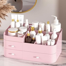 MIUOPUR Organizador de maquillaje para tocador, organizador de escritorio de gran capacidad con cajones para cosméticos, lápices labiales, joyas, cuidado de uñas, cuidado de la piel, ideal para