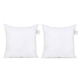 Acanva Down Alternative Throw Pillow Inserts Hypoallergenic Square Soft Form Stuffer Decorative Cushion Sham Filler, 2 Count (Pack of 1), White