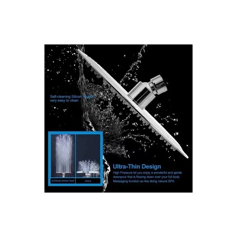 MRL Regadera Cuadrada 15 Cm Acero Inoxidable Ducha