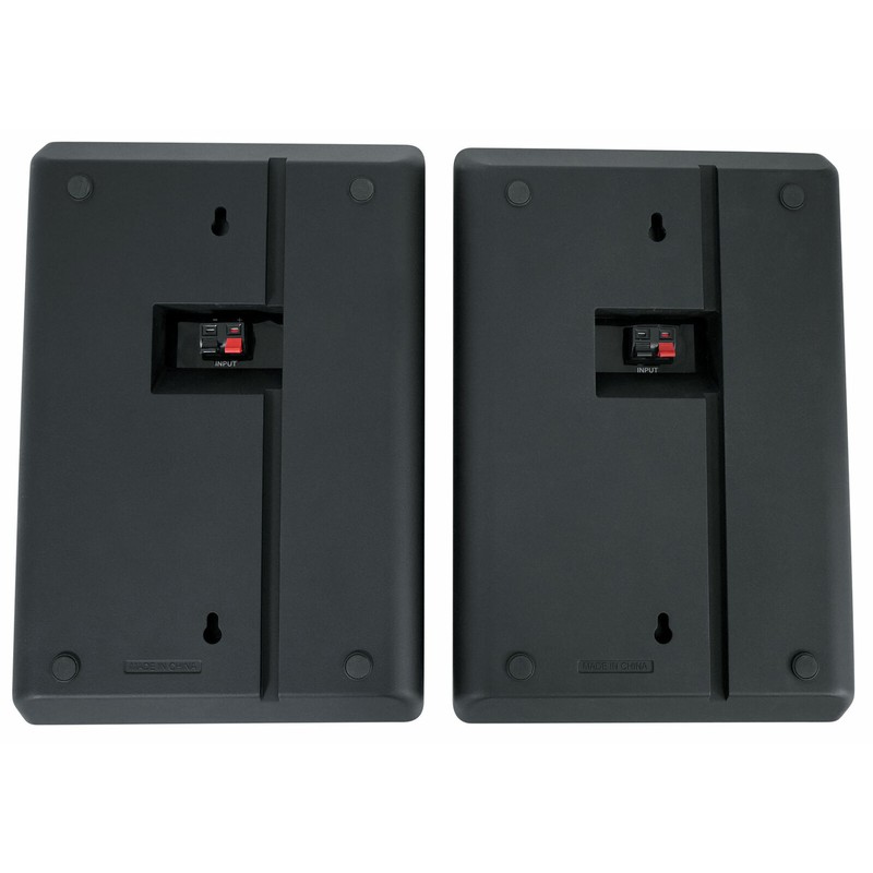 Universal Pair Rockville RockSlim Black Front+Rear Surround Sound Shallow On-Wall