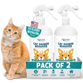 YourHealthyHome Cat Dander Remover Aloe Vera Free - Pet Dander Allergy Reducer Relief Dry Skin Spray for Cats and Humans| Cruelty-Free & Made in USA (2 Pack)