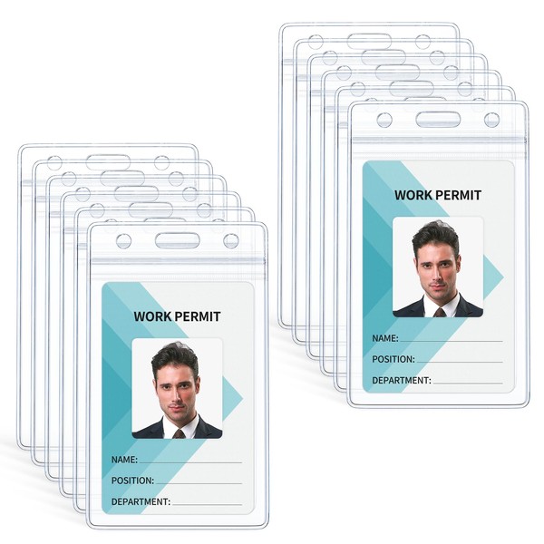 Uniclife 12 Pack Vertical ID ID Card Holder Waterproof Card