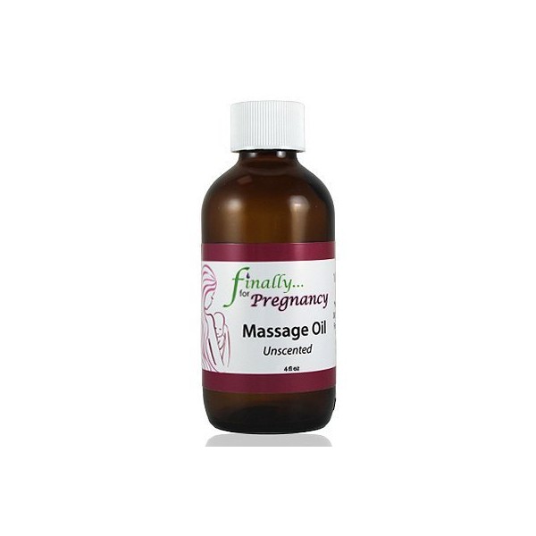 Finally Pure - 100% Organic Ingredients Massage Oil for Pregnancy, Unscented - 4 oz