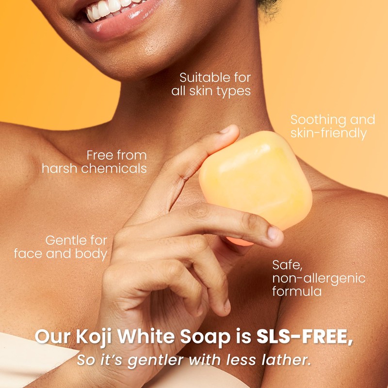 Koji White Kojic Acid & Vitamin C Brightening Soap, Hydrating
