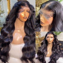 Mnador 10x7 Wear and Go Glueless Wigs Human Hair Pre Plucked Pre Cut Bye Bye Knots 0.095mm SKINLIKE Real HD Lace Front Straight Wig 180% Density Natural Hairline Straight Wigs Human Hair for Women