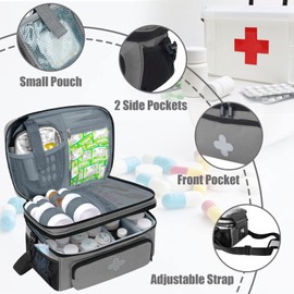 Caja organizadora de medicinas, color gris