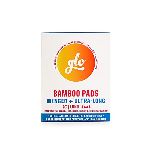 glo Organic Bamboo Light Incontinence Pads Ultra Biodegradable for Sensitive