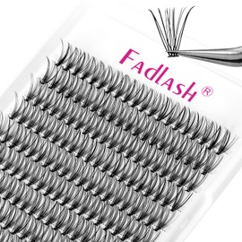 FADLASH Individual Cluster Lashes 20d 0.07 d Curl 12mm Russian Cluster Lashes Fluffy Natural Individual Lashes Wispy Russian Cluster Lashes Extensions