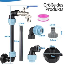 IBC Gooseneck 3/4 Inch Outlet Tap, IBC Tank Accessories 3/4 Inch, IBC Tank Connector with Gooseneck, IBC Outlet Tap, IBC Tank Accessories, IBC Gooseneck for Rainwater Tank, Water Barrel, IBC Container