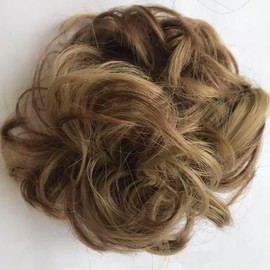 HYNRCAKZYL 2 PCS Messy Bun Hair Piece Synthetic Chignon Curly Scrunchies Thick Updo Bun Hairpieces for Women Stretchy Fluffy Elastic Rubber Band Hair Bun for Women