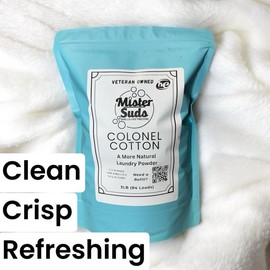 Laundry Detergent Powder - Naturally Derived Ingredients - Mister Suds - 3LB (84 Loads) - Scent: Colonel Cotton