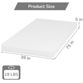 Twin Mattress, Green Tea Mattress Memory Foam Mattress for Pressure Relief & Cool Fresh Sleep, Medium Firm Twin Bed Mattress, Fiberglass Free, Certipur-Us Certified Twin Mattress for Kids (Twin,5 In)