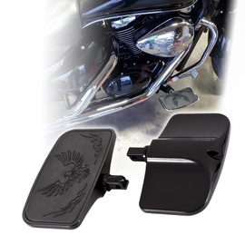 Kinglemc Front Rear Rider Passenger Floorboard FootPeg for Victory/Indian (Eagle, Black)